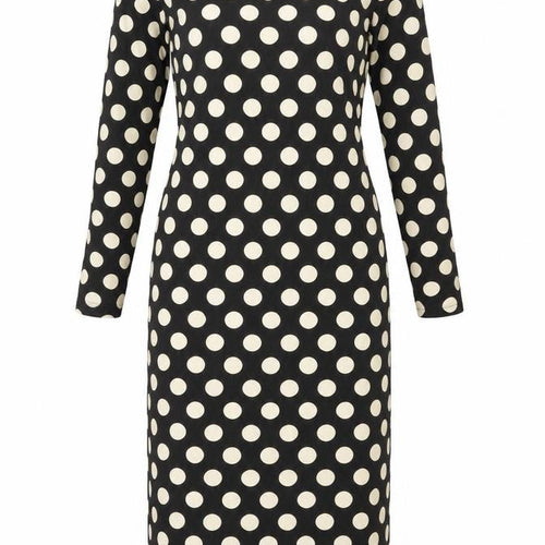 ASOS DESIGN Women’s Black Polka Dot Cotton Bodycon Midi Dress UK 12