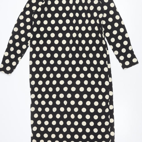 ASOS DESIGN Women’s Black Polka Dot Cotton Bodycon Midi Dress UK 12