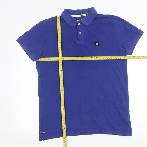 Weekend Offender Men's Blue Cotton Polo Shirt Size M Short Sleeve
