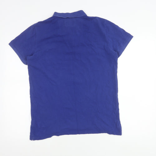 Weekend Offender Men's Blue Cotton Polo Shirt Size M Short Sleeve
