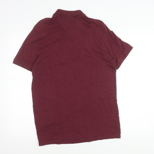 Jack & Jones Men's Red Cotton Polo Shirt Size M Short Sleeve Logo