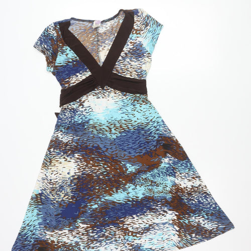 Purple Rain Women’s Multicoloured Animal Print Wrap Dress Size L