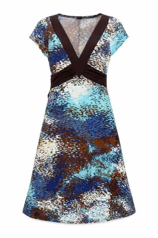 Front view of Purple Rain Women’s Multicoloured Animal Print Wrap Dress, size L