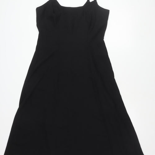 BHS Womens Black Size 14 A-Line Midi Cocktail Dress