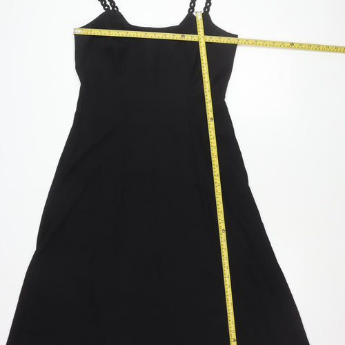 BHS Womens Black Size 14 A-Line Midi Cocktail Dress
