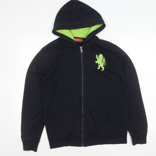 SPUNK Men’s Black Hooded Full Zip Jacket M Cotton Blend