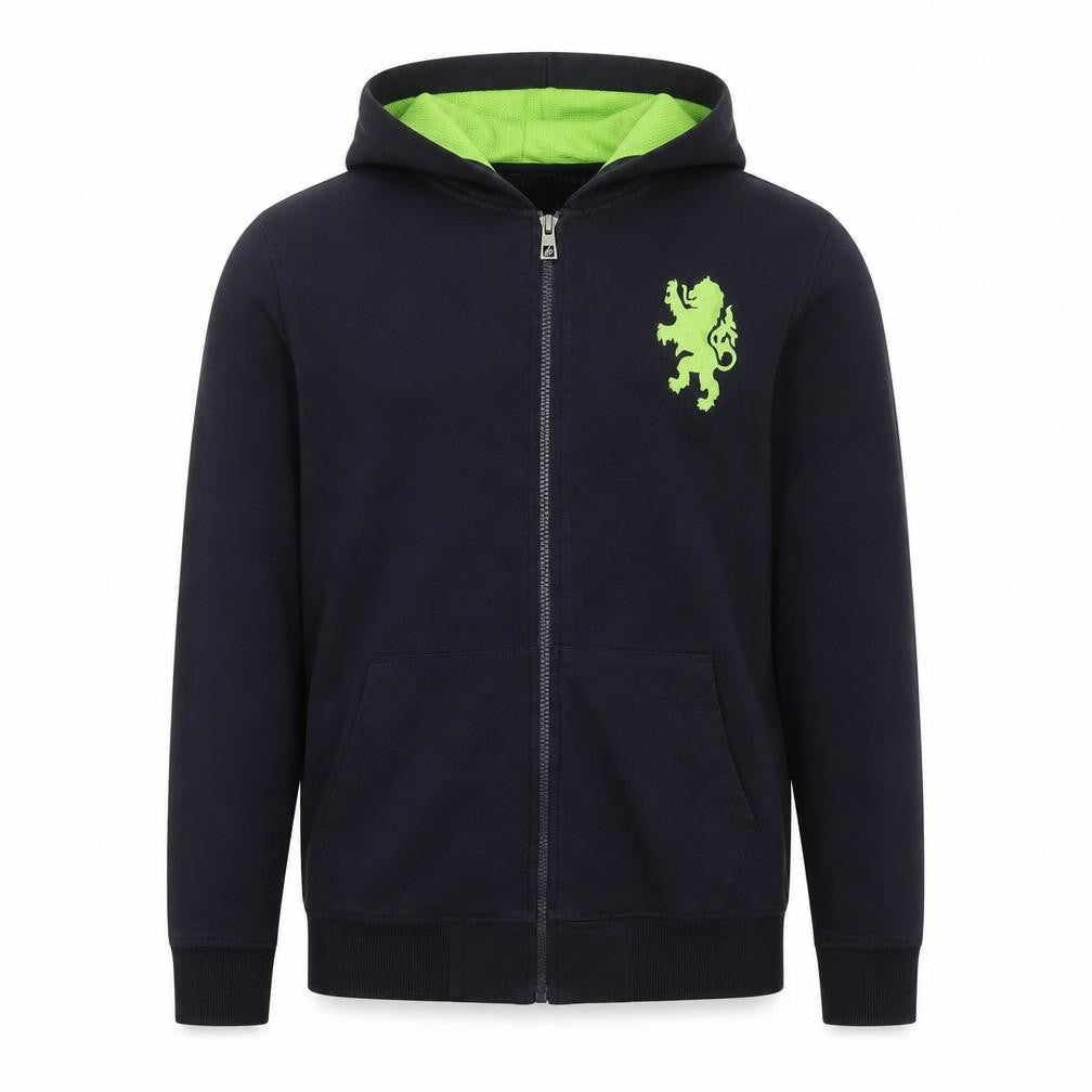 Front view of SPUNK Men’s Black Hooded Full Zip Jacket M Cotton Blend