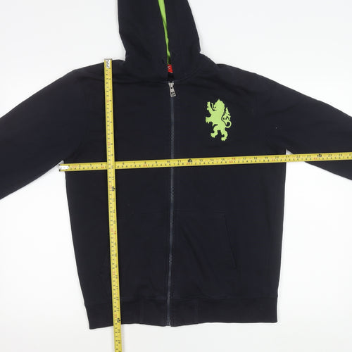 SPUNK Men’s Black Hooded Full Zip Jacket M Cotton Blend
