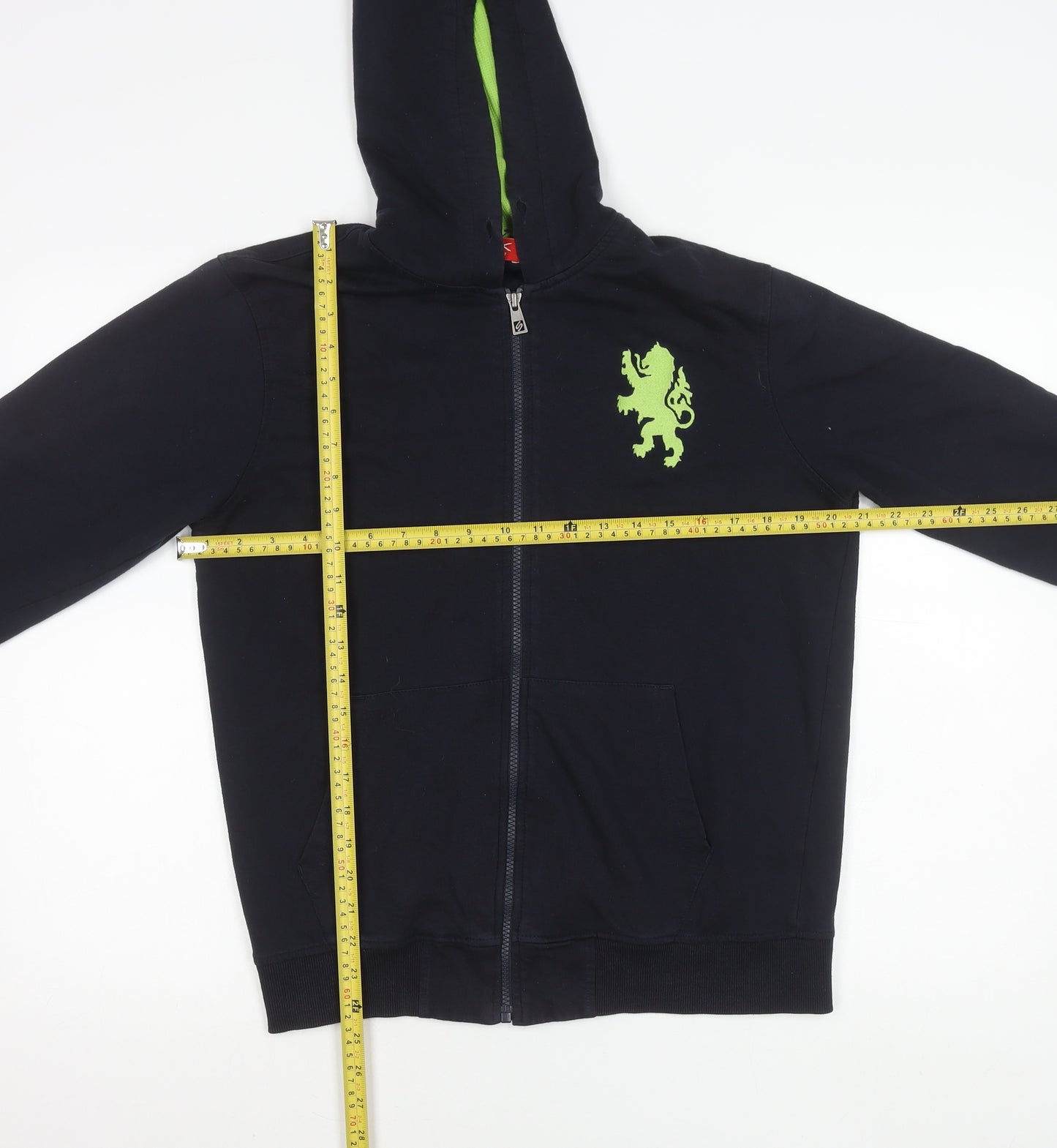 SPUNK Men’s Black Hooded Full Zip Jacket M Cotton Blend