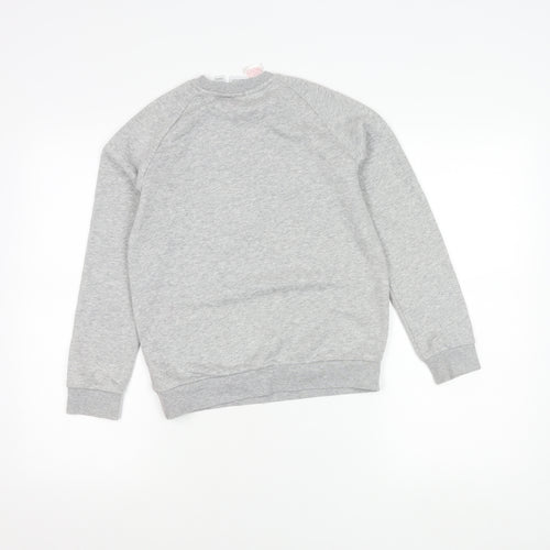 Adidas Girls Grey Logo Sweatshirt 10-11 Years Pullover Crew Neck