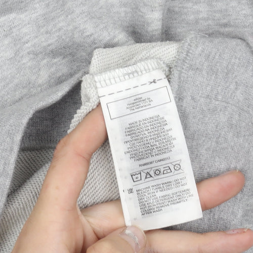 Adidas Girls Grey Logo Sweatshirt 10-11 Years Pullover Crew Neck