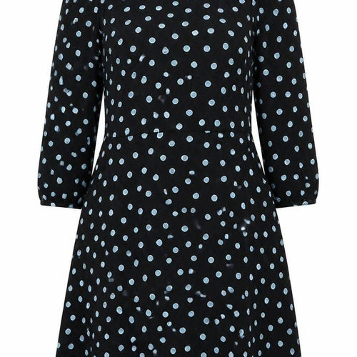 Dorothy Perkins Women’s Black Polka Dot A-Line Dress UK 16 Long Sleeve