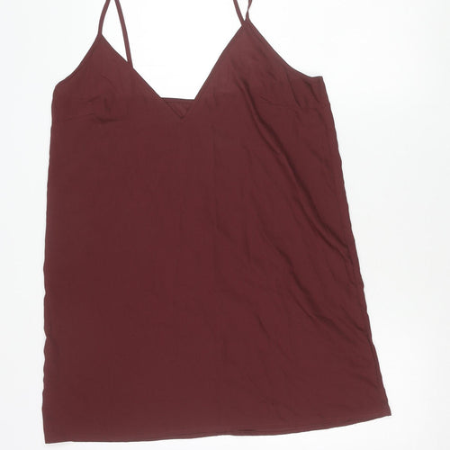 Topshop Women’s Red Polyester Camisole Tank Top UK 14