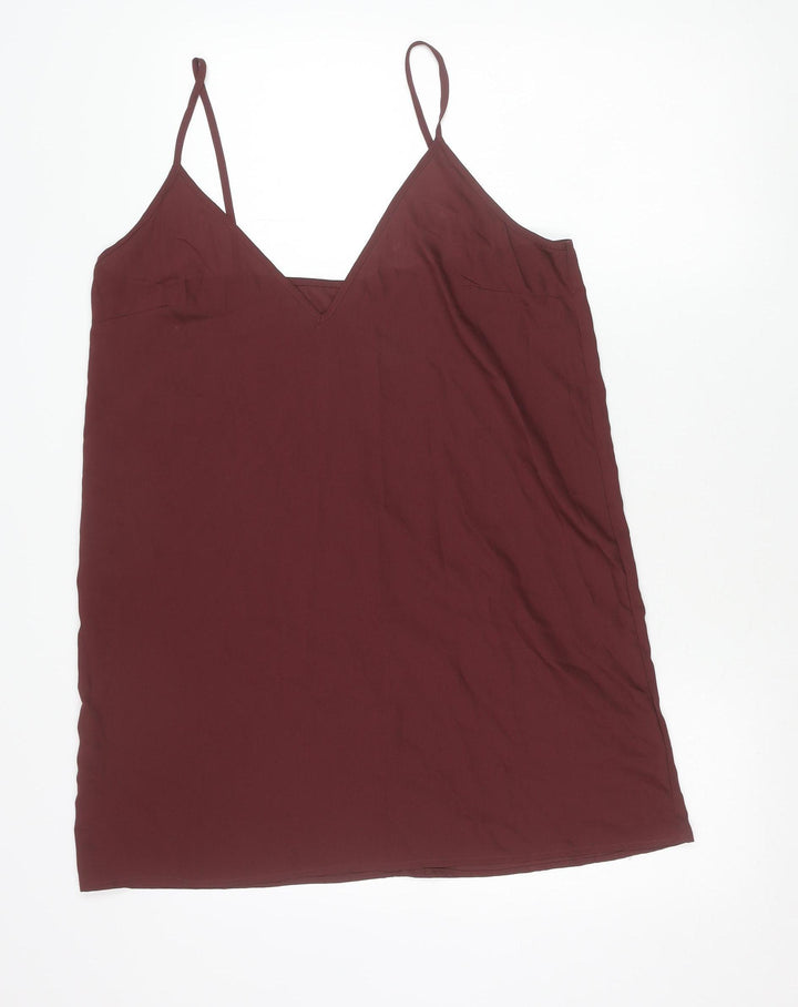 Topshop Women’s Red Polyester Camisole Tank Top UK 14