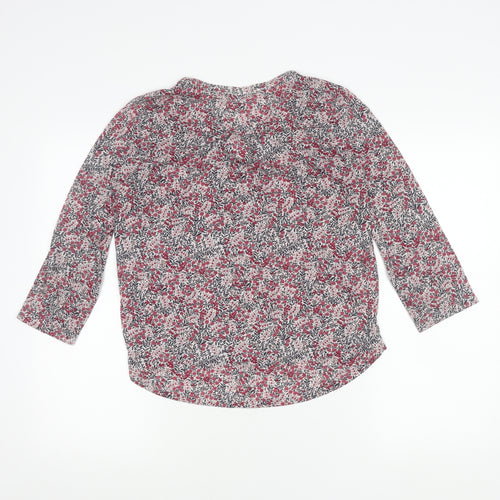 H&M Womens Multicoloured Floral Blouse Size S 3/4 Sleeve V-Neck