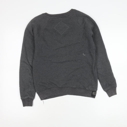 USHI Boys Grey Crew Neck Sweatshirt 10 Years Pullover Fleece Casual
