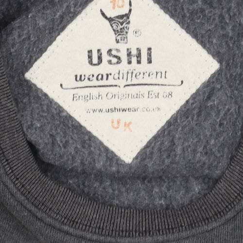 USHI Boys Grey Crew Neck Sweatshirt 10 Years Pullover Fleece Casual