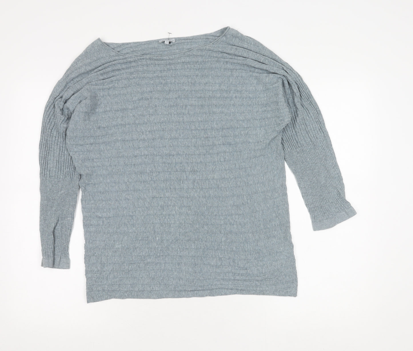 Jigsaw Womens Grey Boat Neck Knit Jumper Size S Long Sleeve