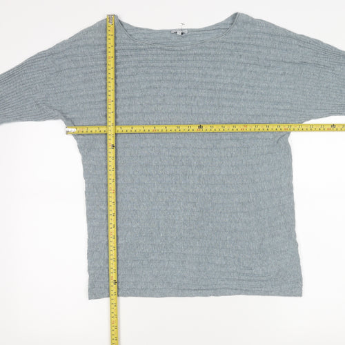 Jigsaw Womens Grey Boat Neck Knit Jumper Size S Long Sleeve