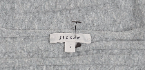 Jigsaw Womens Grey Boat Neck Knit Jumper Size S Long Sleeve