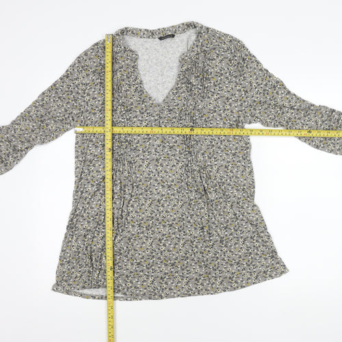 Roman Womens Grey Floral Tunic Blouse Size 14 Viscose