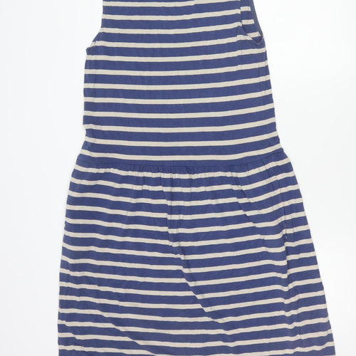 Thought Womens Blue Striped Sleeveless Shift Dress Size 10