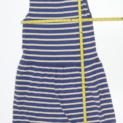 Thought Womens Blue Striped Sleeveless Shift Dress Size 10