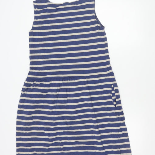Thought Womens Blue Striped Sleeveless Shift Dress Size 10