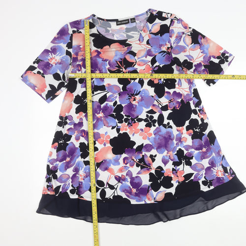Nina Leonard Womens Multicoloured Floral Tunic Blouse L