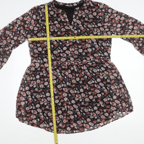 Jacqueline de Yong Womens Floral Tunic Blouse Size 14 Multicolour