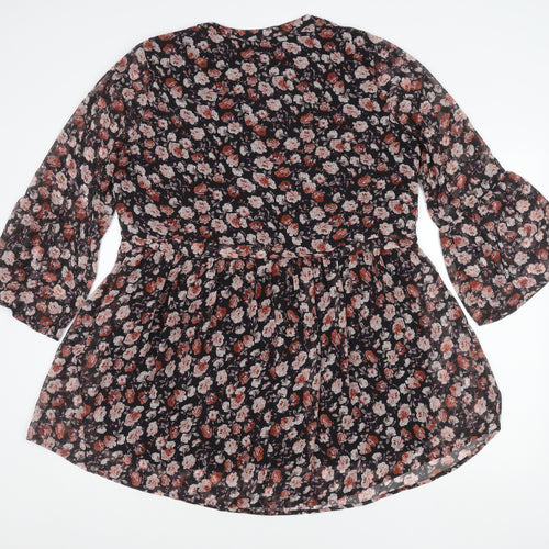 Jacqueline de Yong Womens Floral Tunic Blouse Size 14 Multicolour