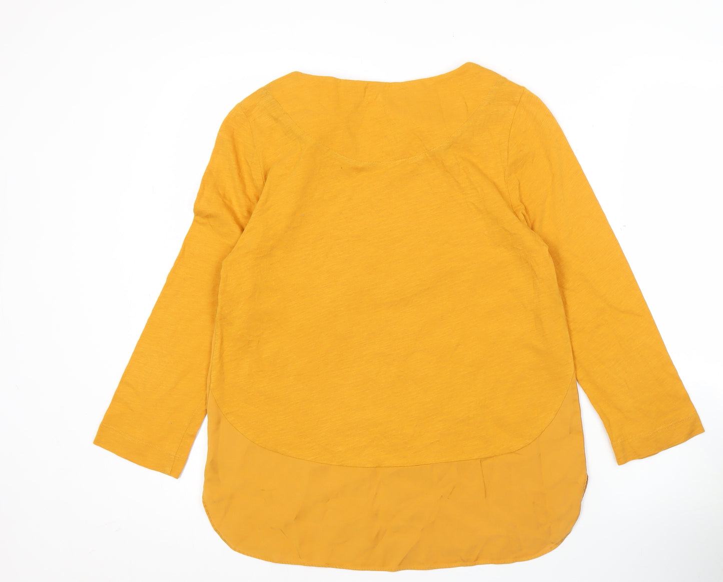 White Stuff Womens Yellow Size 10 Tunic Blouse Long Sleeve Scoop Neck