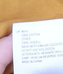 White Stuff Womens Yellow Size 10 Tunic Blouse Long Sleeve Scoop Neck