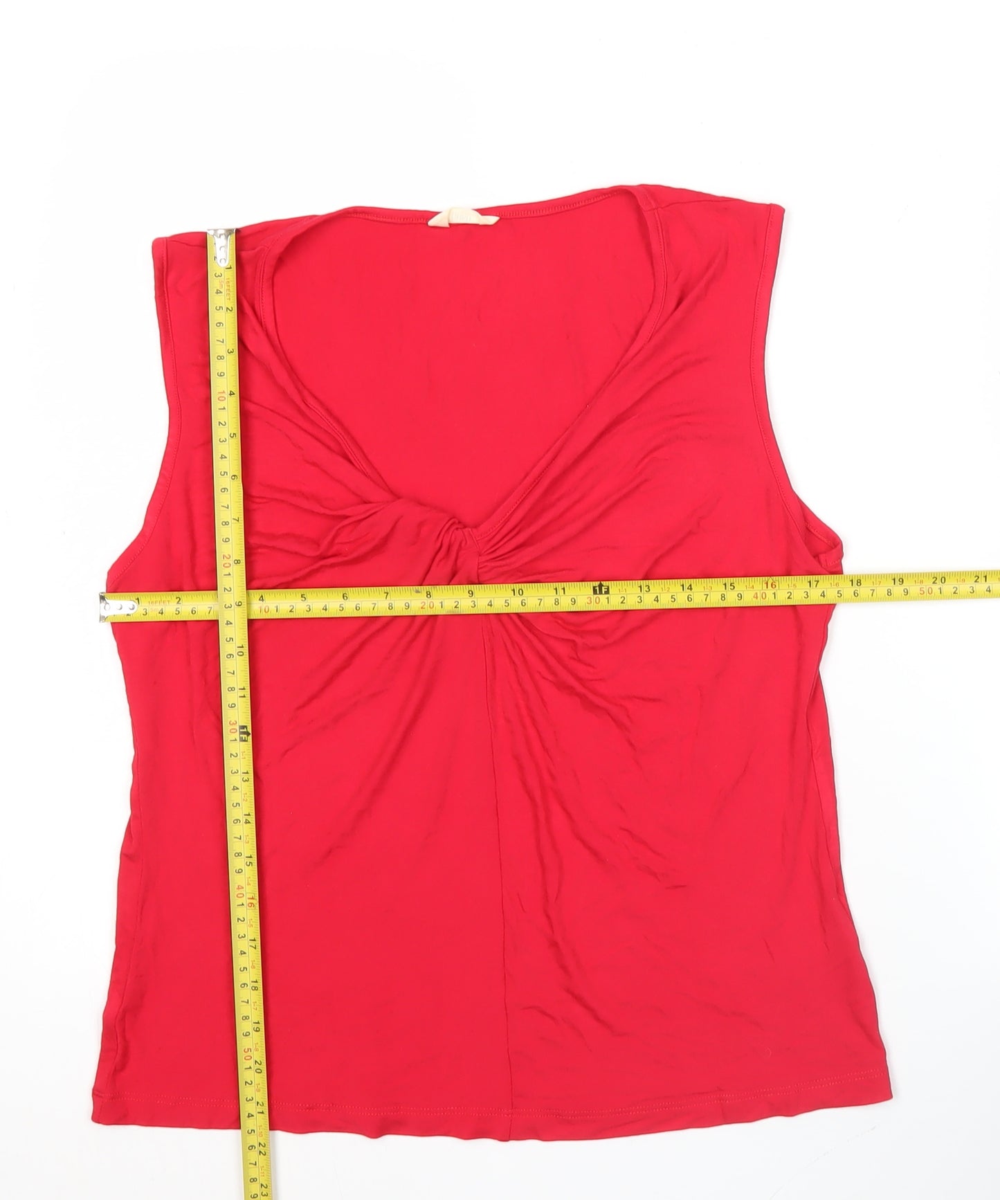 Hush Womens Red Sleeveless V-Neck Jersey Tank Top Size S