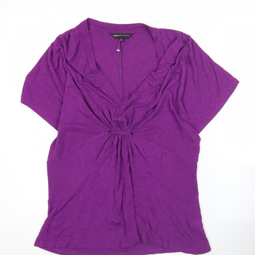 Great Plains Womens Purple Viscose Wool Tunic Blouse Size M