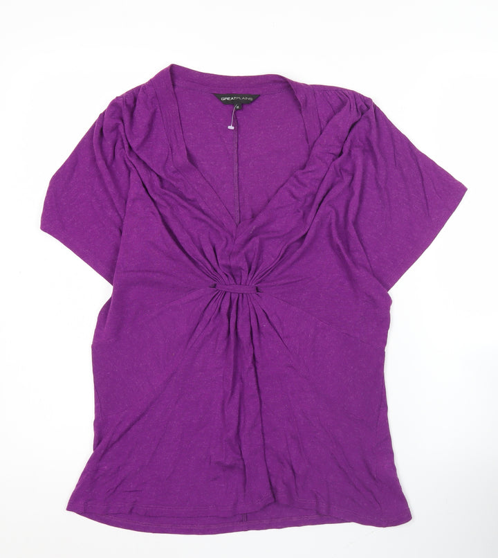 Great Plains Womens Purple Viscose Wool Tunic Blouse Size M