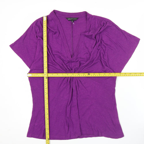 Great Plains Womens Purple Viscose Wool Tunic Blouse Size M