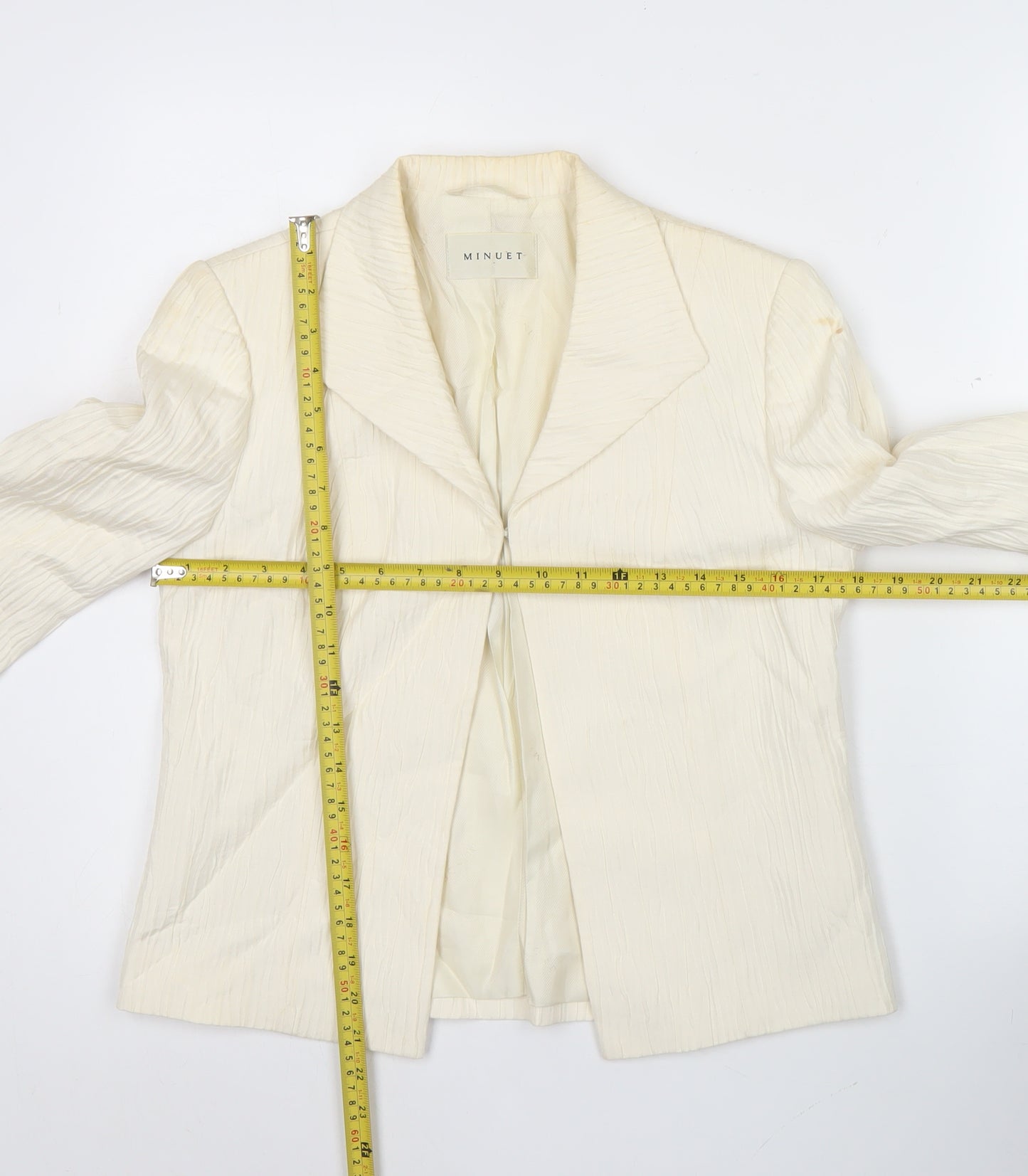 Minuet Women’s Ivory Size 8 Single-Breasted Blazer Jacket