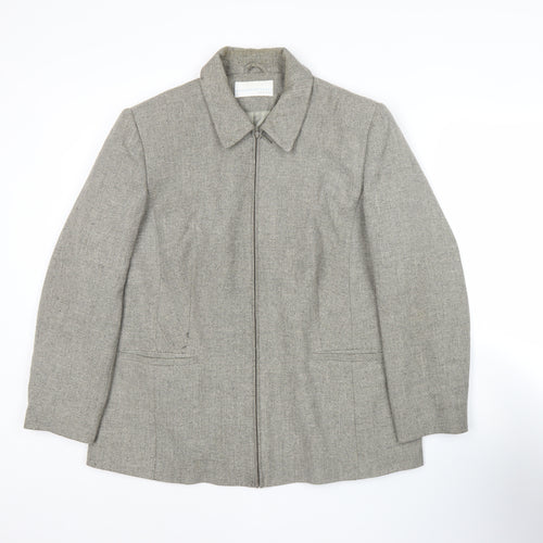 Amarante Womens Grey Zip Up Jacket Size 18 Business Casual Workwear