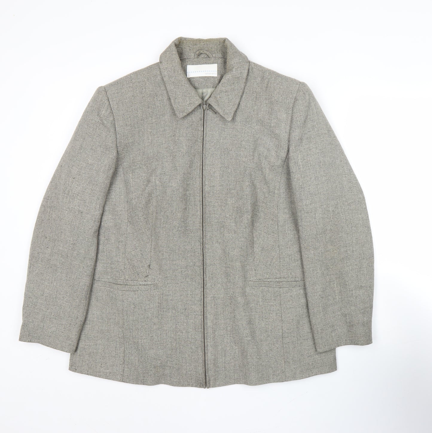 Amarante Womens Grey Zip Up Jacket Size 18 Business Casual Workwear