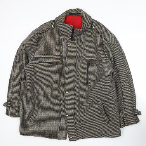 Pecker Court Men's Grey Wool Blend Mid-Length Overcoat Size 46