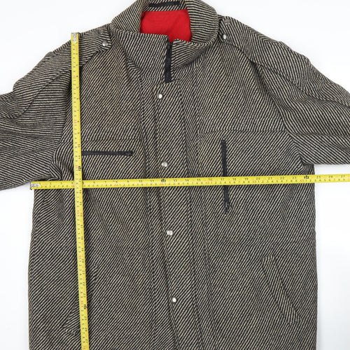 Pecker Court Men's Grey Wool Blend Mid-Length Overcoat Size 46