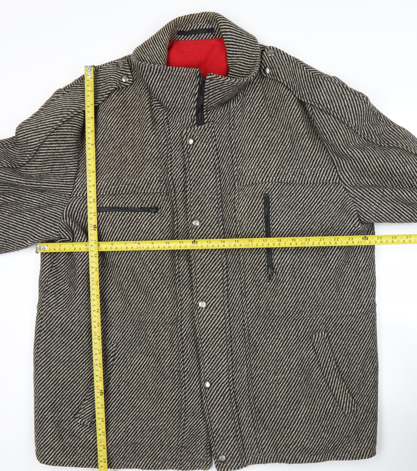 Pecker Court Men's Grey Wool Blend Mid-Length Overcoat Size 46
