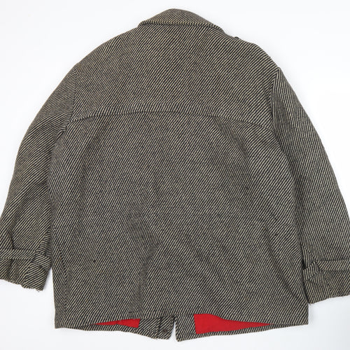 Pecker Court Men's Grey Wool Blend Mid-Length Overcoat Size 46