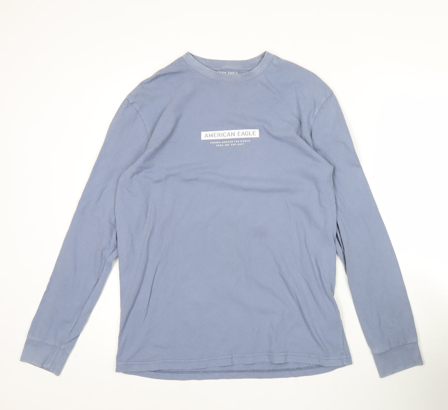 American Eagle Men’s Blue M Long Sleeve Crew Neck Cotton Graphic Top