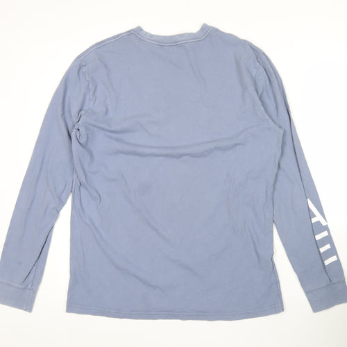 American Eagle Men’s Blue M Long Sleeve Crew Neck Cotton Graphic Top