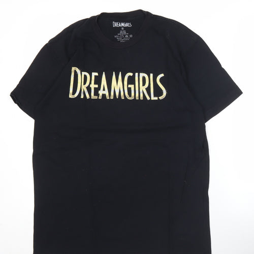 Dreamgirls Men's Black Medium Graphic Cotton T-Shirt