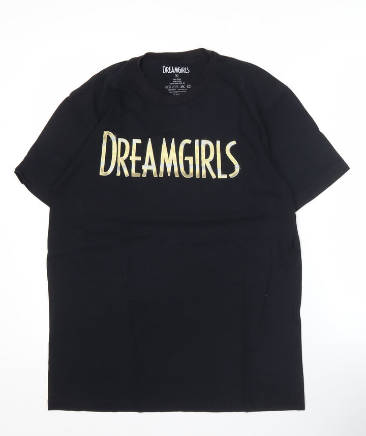 Dreamgirls Men's Black Medium Graphic Cotton T-Shirt