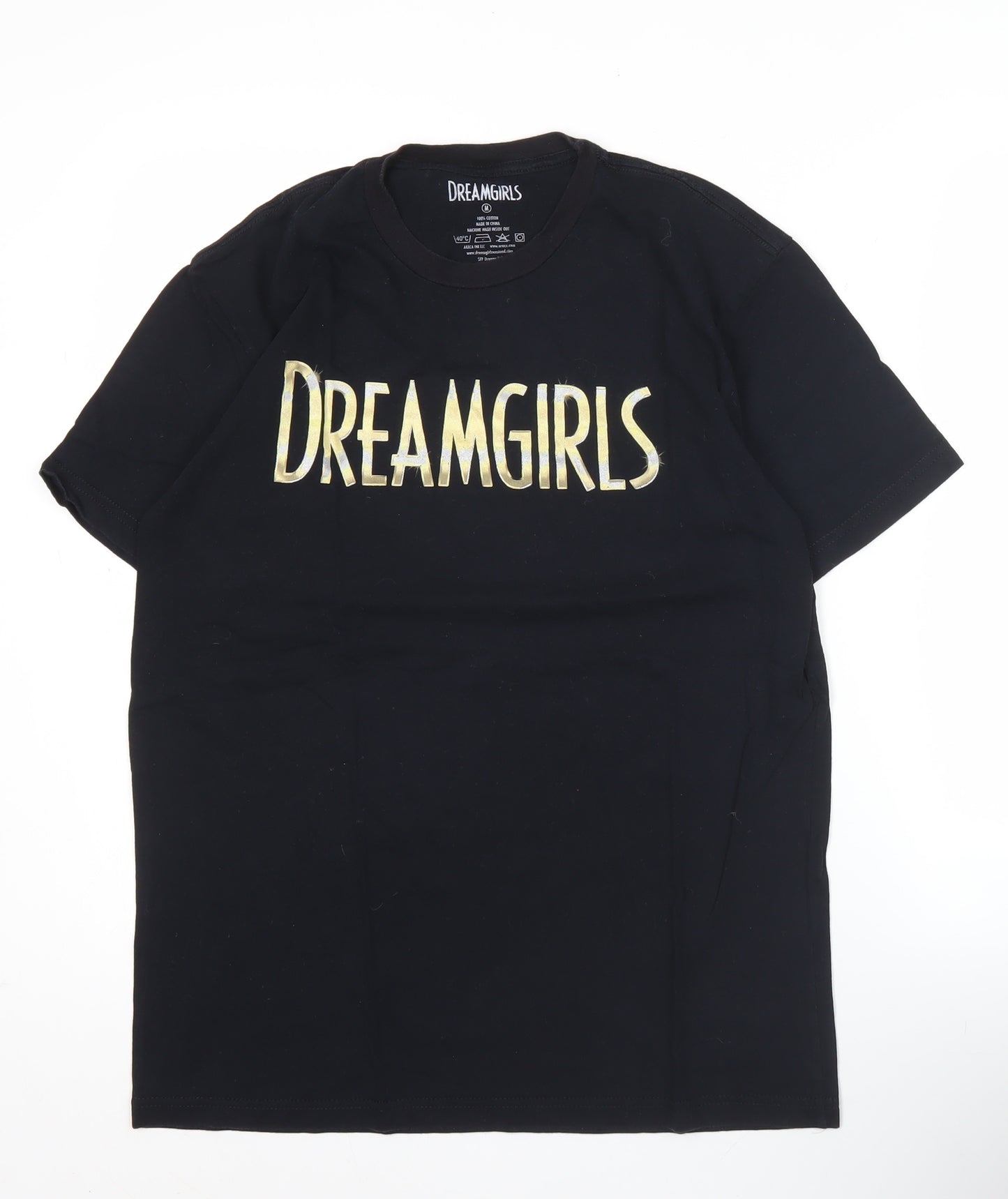 Dreamgirls Men's Black Medium Graphic Cotton T-Shirt