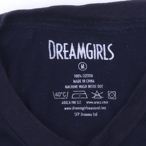 Dreamgirls Men's Black Medium Graphic Cotton T-Shirt